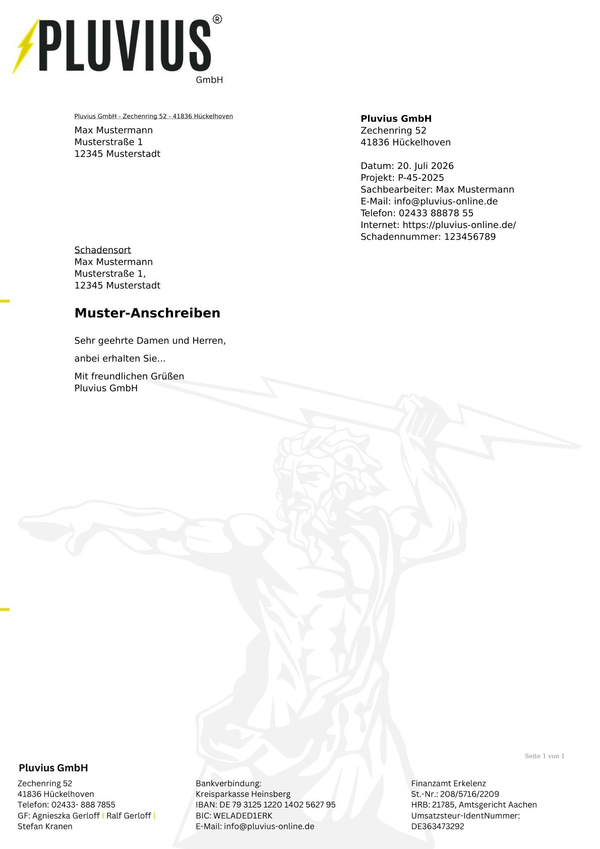 PDF-Vorlage: Anschreiben Standard